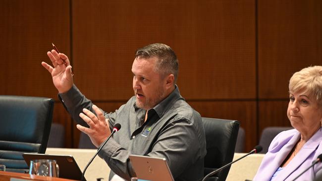 Division 9 councillor Brett Olds expressed his frustration over the cashless policy, which he said was “discriminatory”, at February’s planning and environment committee meeting. Picture: Isaac McCarthy