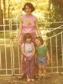 Marion Barter with her two children Sally and Owen.