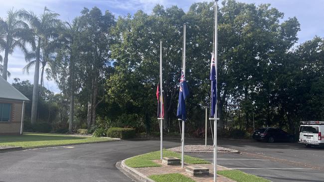 Flags flew at half-mast in Hervey Bay too.
