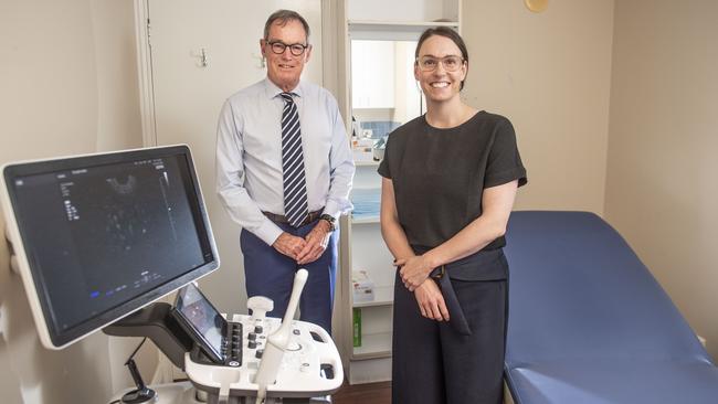 Toowoomba gynaecologist and fertility specialist Dr John Esler is retiring. His practice will be taken over by Dr Rachel Collings (right). Wednesday, December 15, 2021. Picture: Nev Madsen.