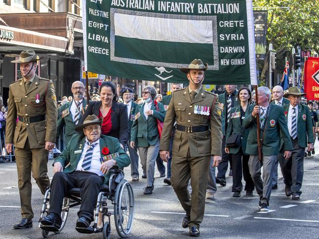 Last year’s Anzac Day March in Hyde Park. Picture: NewsWire / Monique Harmer