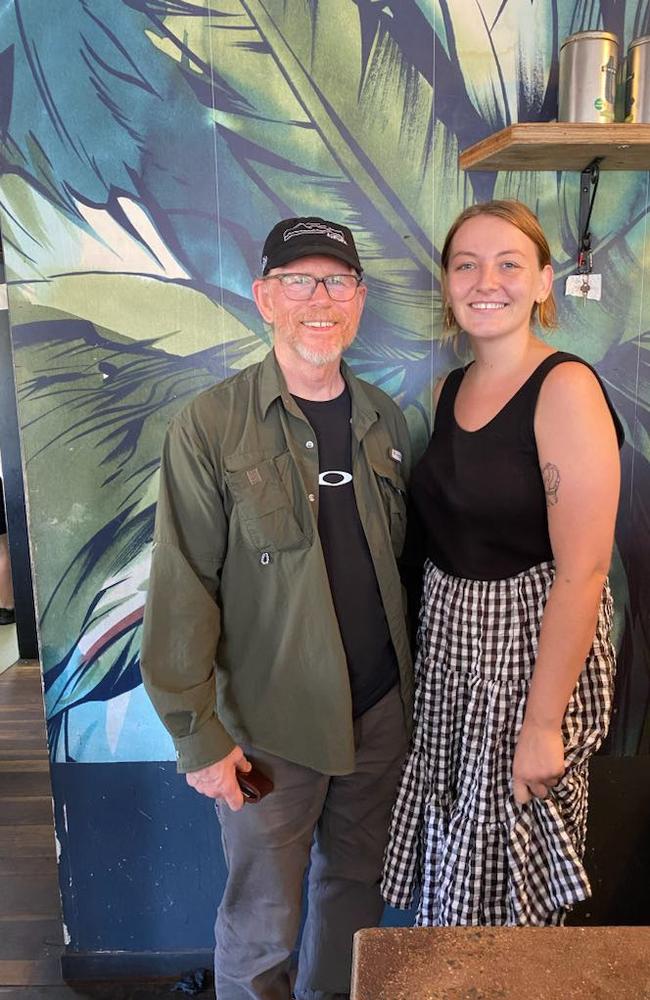 Lure Living barista Emma with director Ron Howard on Saturday April 22.