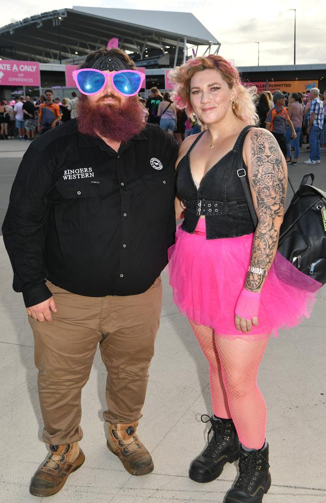 Socials at Pink convert at Townsville's Quensland Country Bank Stadium. Jack Preddy and Larissa Dale. Picture: Evan Morgan