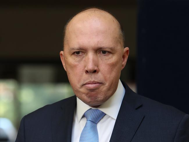 Minister for Home Affairs Peter Dutton speaking at the 4th annual National Policing Summit 2018 at the Hyatt Hotel  in Canberra. Picture Kym Smith