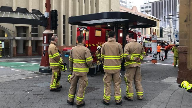 Fire crews at the Brunswick Hotel blaze. Photo: Nikki Davis-Jones