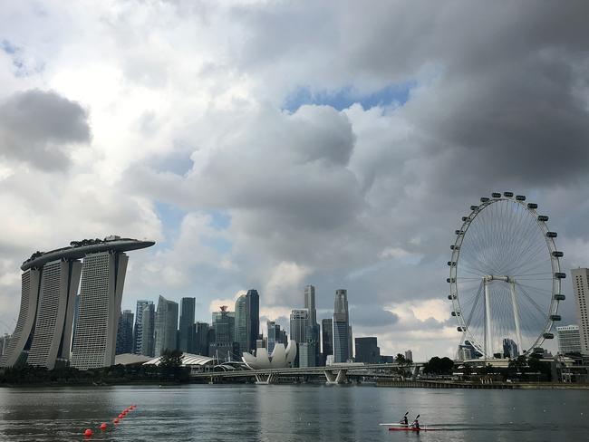 The suspected militants were allegedly planning to fire a rocket at Singapore’s Marina Bay area. Picture: AP Photo/Wong Maye-E
