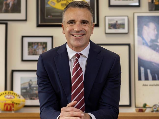 **EMBARGOED FOR POWER 100 2024 - DO NOT USE** December 9, 2024: Portrait of South Australian Premier Peter Malinauskas in his office.  Picture: Kelly Barnes