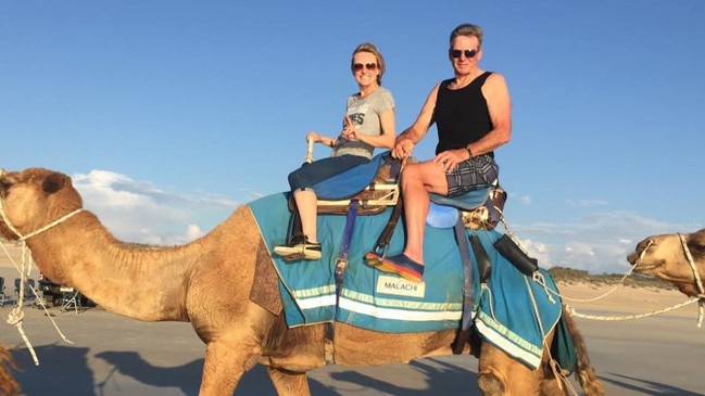 Amanda Brown and Sam Newman on holiday. Picture: Instagram