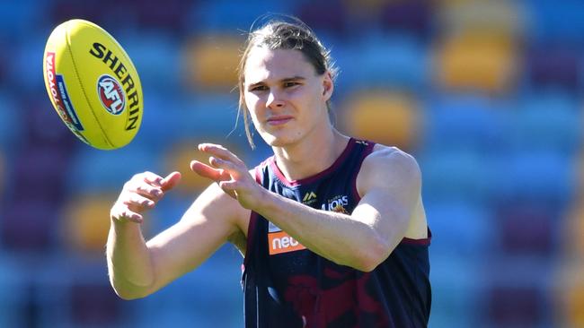 Brisbane forward Eric Hipwood trains at the Gabba. Picture: AAP