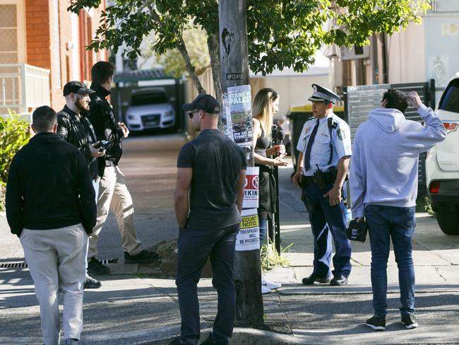 Southern’s team wait while she speaks to police. Picture: Tim Pascoe