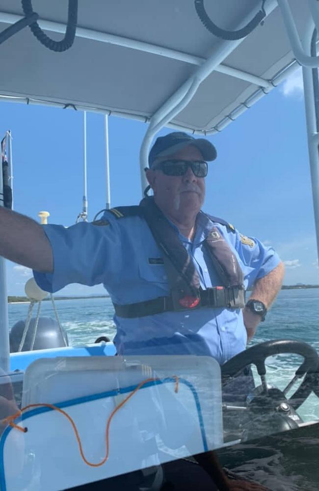 Lindsay Crompton was one of the VMR Bribie Island crew members that rescued a couple and their two pets from a sinking house boat. Marine Rescue Bribie Island 445