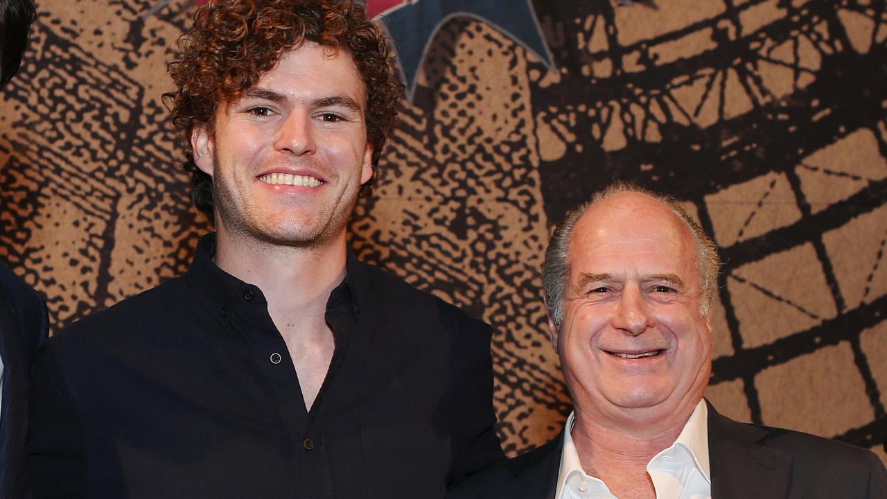 Riptide singer Vance Joy and Michael Gudinski. Picture: Julie Kiriacoudis