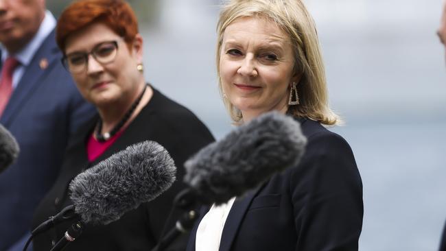 Australian Foreign Affairs Minister Marise Payne, and UK Foreign Minister Elizabeth discussed the Russia/Ukraine situation when they met in Sydney last week. Picture: NCA NewsWire/Dylan Robinson