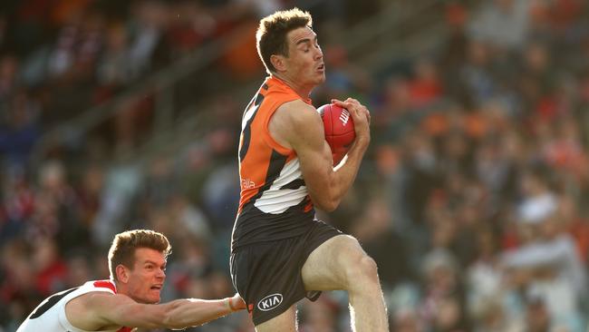 Matthew Lloyd says GWS can’t afford to lose big-marking forward Jeremy Cameron. Picture: Getty Images