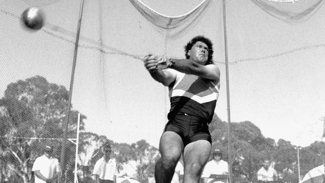 Former hammer thrower Sean Carlin at Olympic Sports Field in February 1992. Picture: Ray Titus