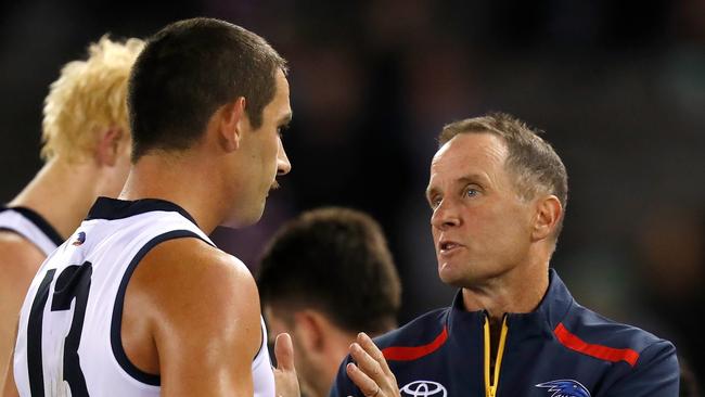 Taylor Walker captained Adelaide during coach Don Pyke’s four years at the helm. Picture: Michael Willson/AFL Photos