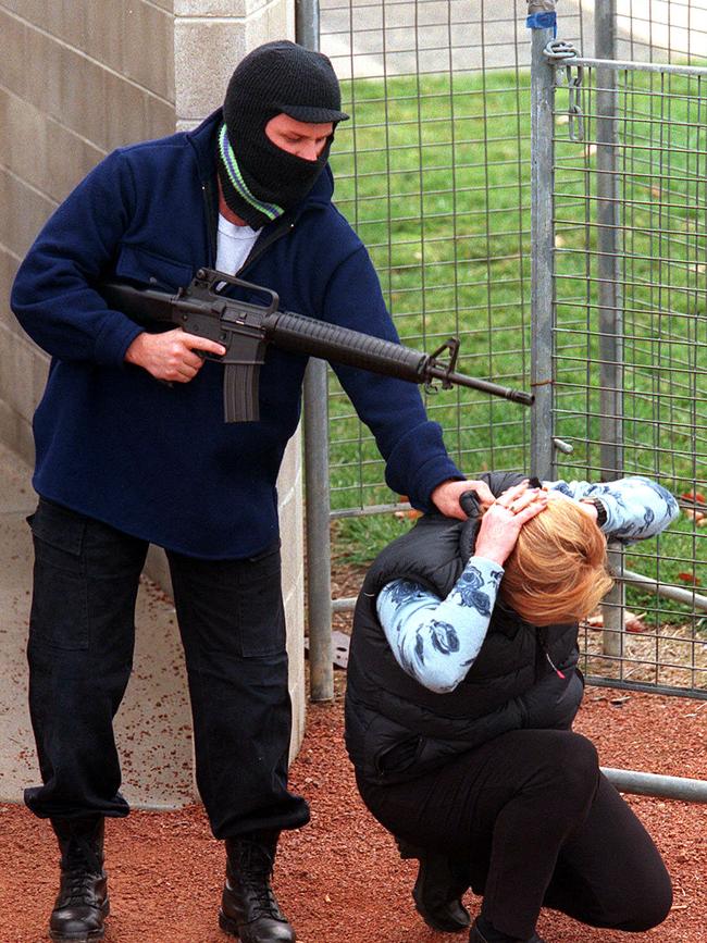 An anti-terrorism exercise in preparation for the Sydney 2000 Olympic Games. Picture: John Feder