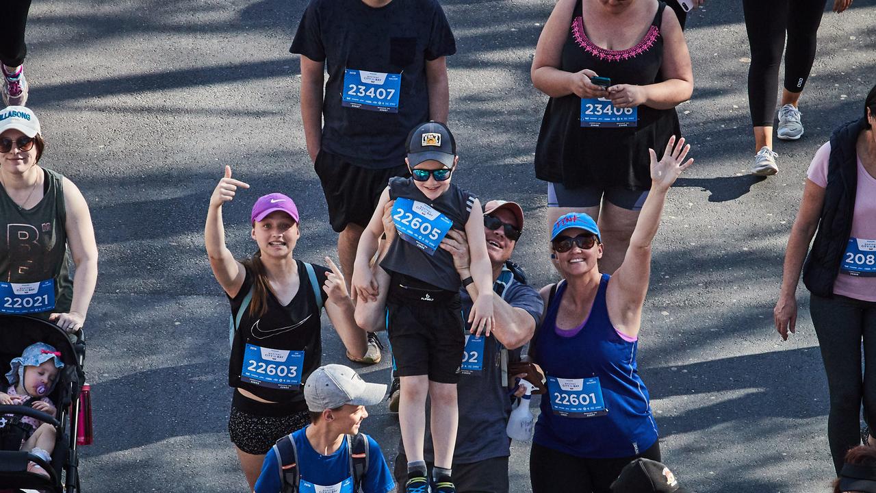 City to Bay participants walking in Adelaide, Sunday, Sept. 15, 2019. Picture: MATT LOXTON