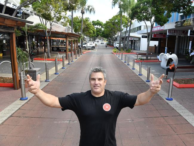 Ocean St to be Struggle Street with traders fearing the worst for months even years to come. Pictured, Dimi Limnatitis owner of Solbar. Photo Patrick Woods / Sunshine Coast Daily.