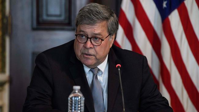 Bill Barr has told Republicans that he is now unlikely to release the Durham report before the presidential election. Picture: AFP