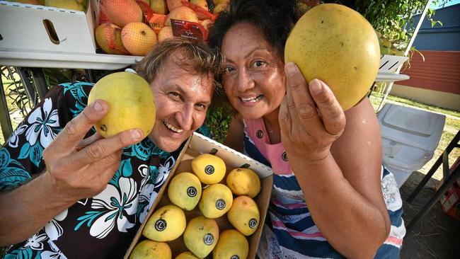 Russell Craig and Pasilika Gaiutau-Craig warming up for the summer mango season.