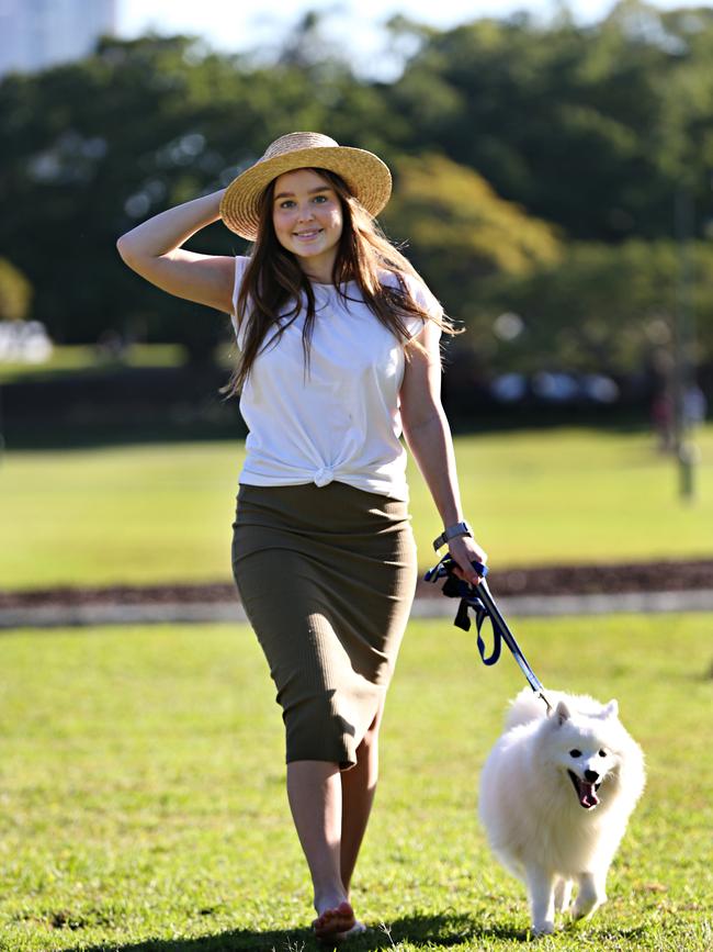 Residents are still being encouraged to take their pets out to exercise at the park, on a leash. Picture: Annette Dew