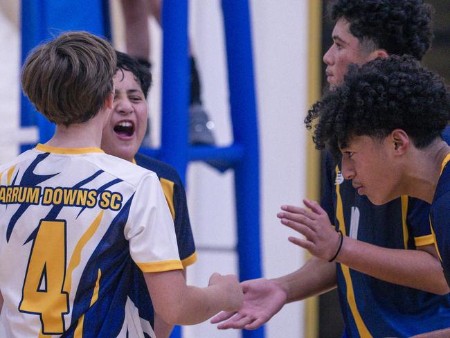 The Australian Volleyball Schools Cup is being played at the Gold Coast Sports and Leisure Centre in Carrara. Picture: Glenn Campbell