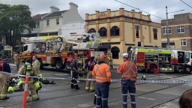 Ziotas had to be rescued but his dog died in the fire. Picture: Anton Rose