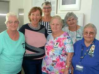 GETTING TOGETHER: Patty Burgess, Desiree Reynolds, Cheryl Greene, Glenys Berry, Evelyn Hoffmann, Bronwyn Scott and Norma Walters at the QCWA Outback to Ocean regional conference. Picture: Jann Houley