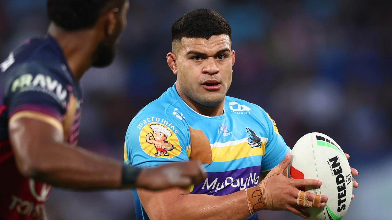 David Fifita of the Titans could be departing the club. (Photo by Chris Hyde/Getty Images)