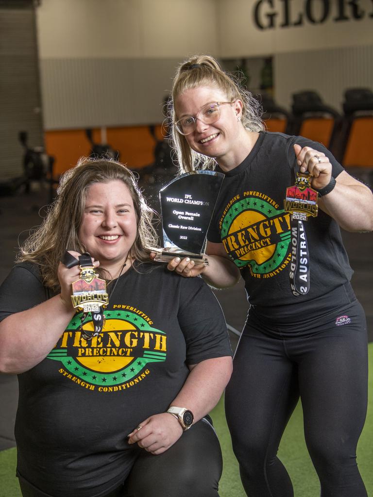 Cyan Osborne (left) and Bianca Daniel enjoy success from recent championships at the Gold Coast. Picture: Nev Madsen.