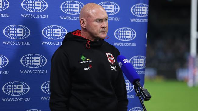 Paul McGregor will coach his last game for the Dragons on Friday night. Picture: Brett Costello