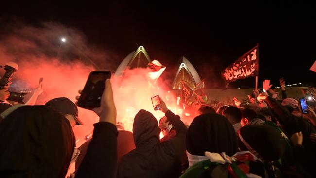 Pro-Palestine supporters in Sydney on Monday. Picture: NCA NewsWire / Jeremy Piper