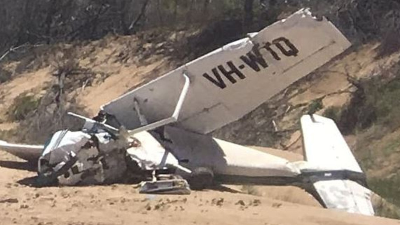 The plane wreckage.