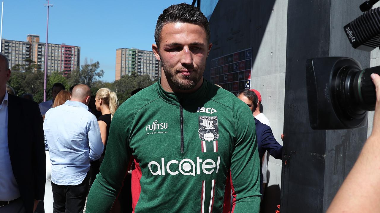 South Sydney's Sam Burgess fronts the media after allegationsmade against the club’s players.