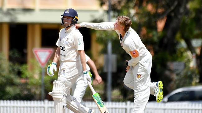 Cricket action between UQ v Redlands Saturday December 17, 2022. Picture: John Gass