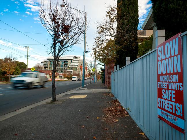 Residents have argued for speed reductions on Nicholson St, Coburg. Picture; Mark Dadswell