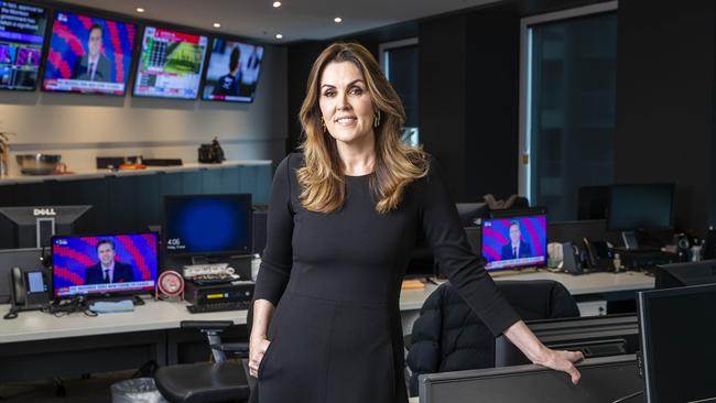 Sky News commentator Peta Credlin in their Melbourne offices. Picture: Aaron Francis