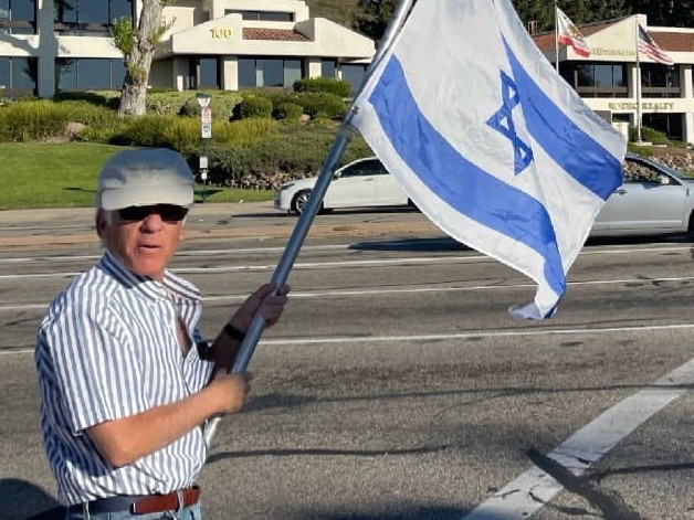 Jewish man Paul Kessler seen supporting Israel before his death. Picture: Supplied