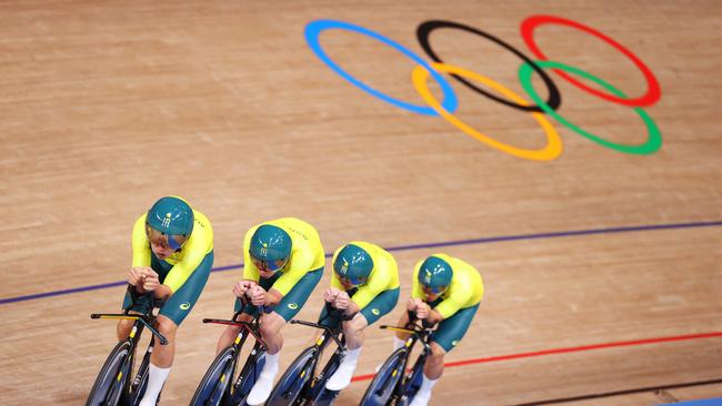 The Aussie team rides to a bronze medal. Picture: Getty Images