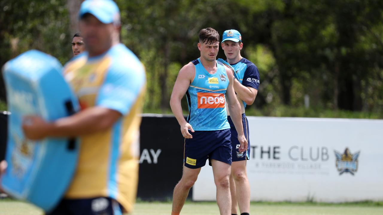 Will Brimson at Gold Coast Titans training on Thursday. Picture: NIGEL HALLETT