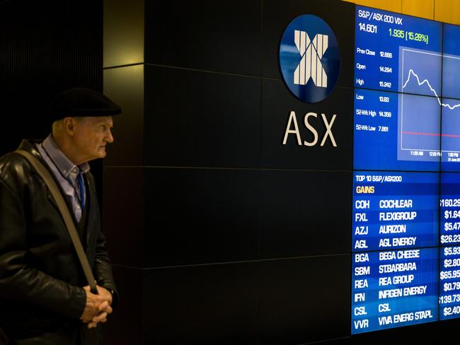 The information boards at the Australian Securities Exchange (ASX) in Sydney. Picture: AAP