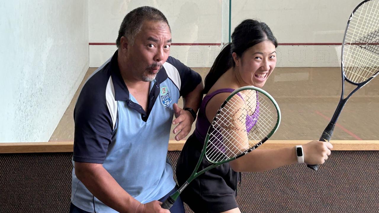 Polly Mok and her dad Jason before her Functional Neurological Disorder diagnosis. Picture: Supplied