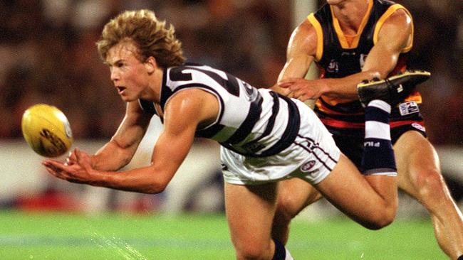 Gary Ablett Jnr in action against Adelaide during his debut season with Geelong.