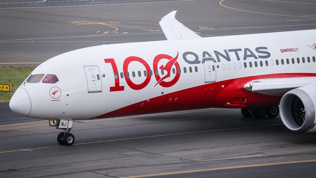 A Qantas 787-9 in Sydney. The aircraft, typically used for international flights are being used elsewhere in the network as borders remain closed. Picture: David Gray/Getty Images