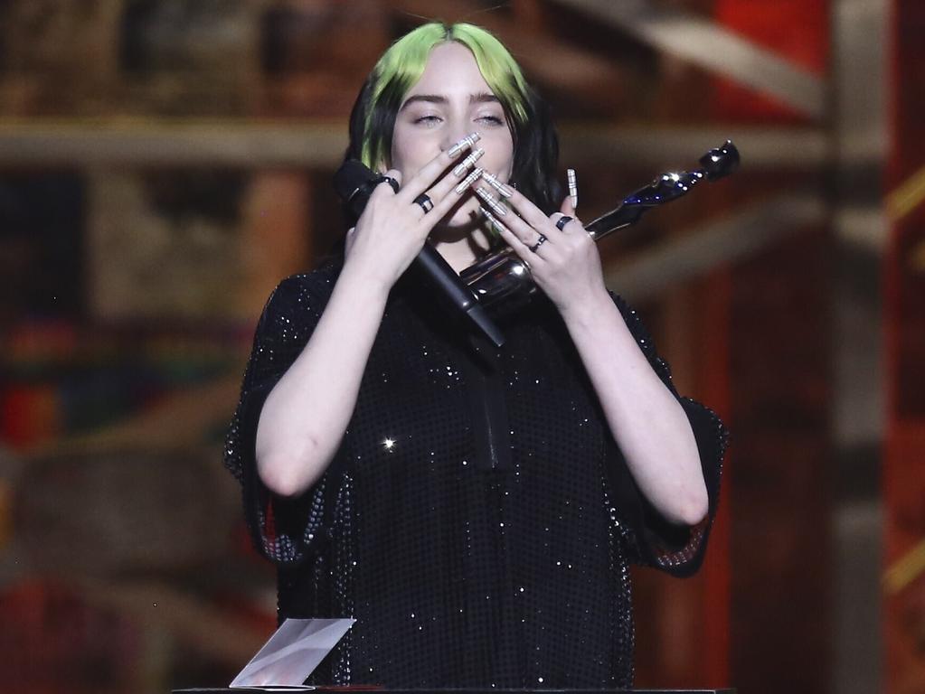 Billie Eilish has won a slew of awards for her debut album. Picture: Joel C Ryan/Invision/AP