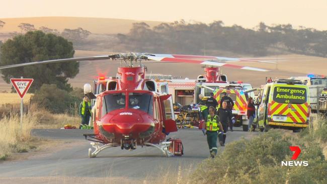 Two women have died following a fatal crash at Everard Central, near Blyth in the state's Mid North, last night. Picture: 7NEWS