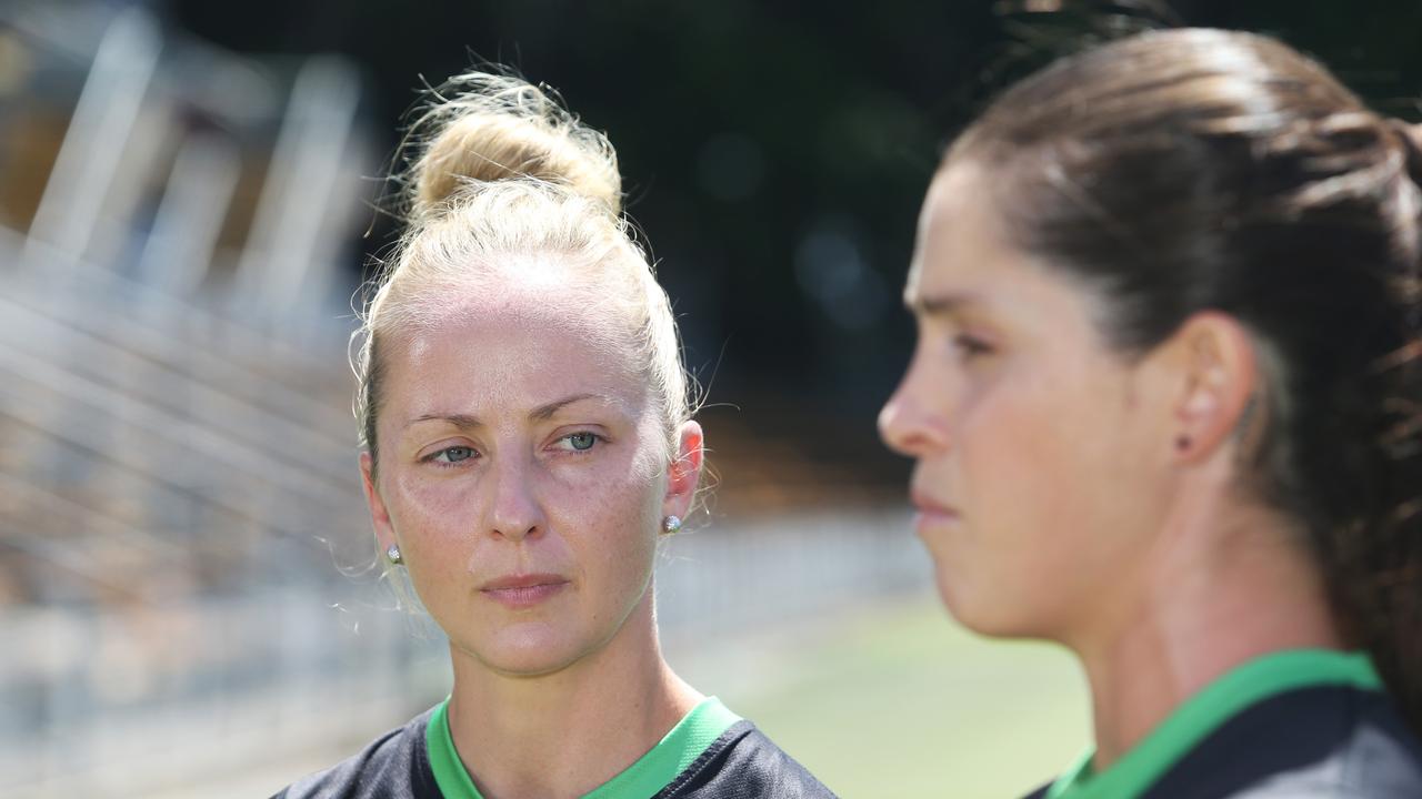 Kasey Badger (right) and Belinda Sharpe will referee NRL matches this weekend. Photo: John Feder/The Daily Telegraph.