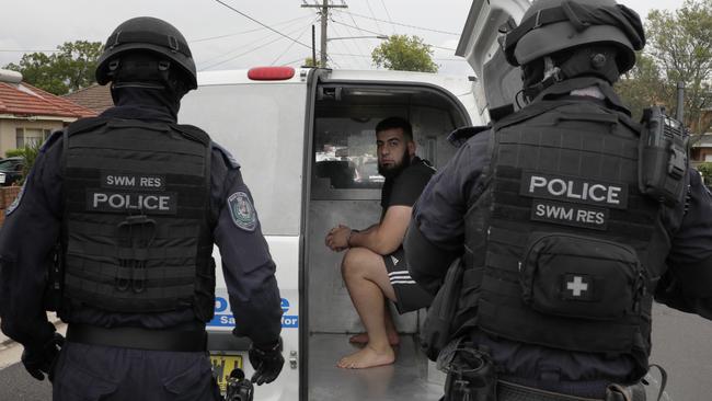 SUNDAY TELEGRAPH SPECIAL. Omar Fawaz Mahfouz, 27, is arrested at his Bankstown home Friday March 22, 2019, for his role in a cocaine syndicate in Sydney. - 18 Salvia Ave Bankstown . Pictures by No Byline Please - Sunday Telegraph