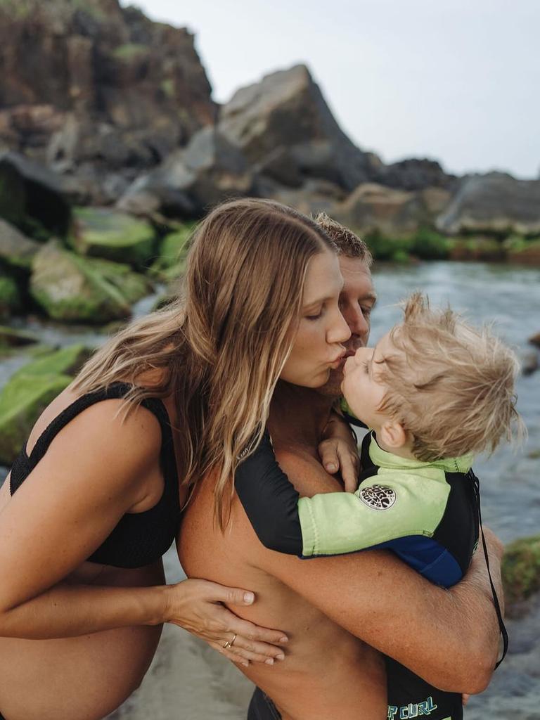 Breeanna Randall and Mick Fanning ahead of the birth of their daughter, Lyla. Picture: Instagram